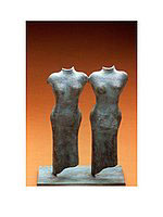 Bronze sculpture titled Two Kores 