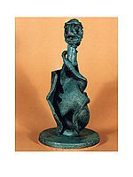 Bronze sculpture titled abstract figure 