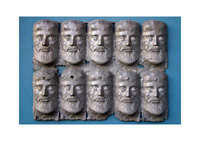 Bronze sculpture titled ten faces