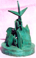 Bronze sculpture titled Abstract